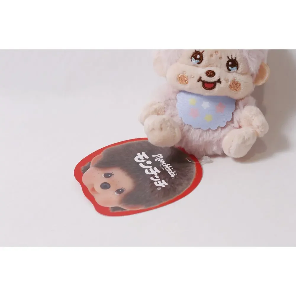 2026 Japan Sekiguchi Monchhichi Mascot Plush Pink w Star Bib ~ 260722-WH 1324